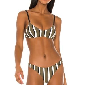 SOLID & STRIPED The Rachel Striped Low Rise Bikini Bottom